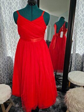IBTOM CASTLE Red Tulle Formal Party Dress – Girls 11–12 Years – NWT